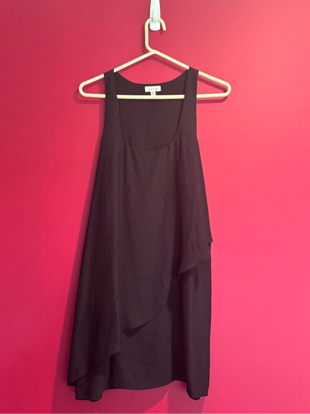 silence + noise Black Asymmetric Layered Sleeveless Dress